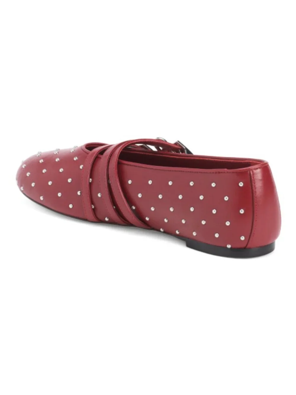 STUART WEITZMAN Made In Spain Leather So Studded Mary Jane Ballet Flats